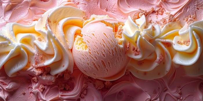 Creamy Ice Cream Sorbet Texture. Sweet Gelato Dessert Presentation Background. Ai generated