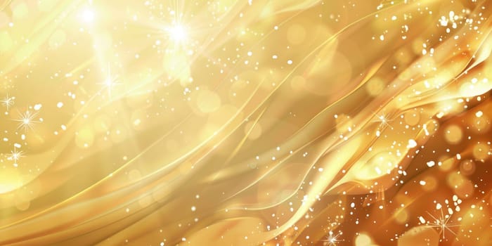 Golden abstract background with waves and sparkles. AIG51A.