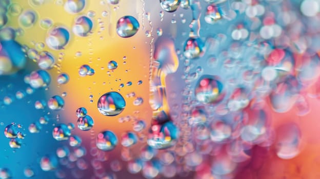 The blurry image captures the atmosphere as rain drops cling to a window, creating a pattern of circles. The organism provides a unique perspective on the astronomical object outside AIG50