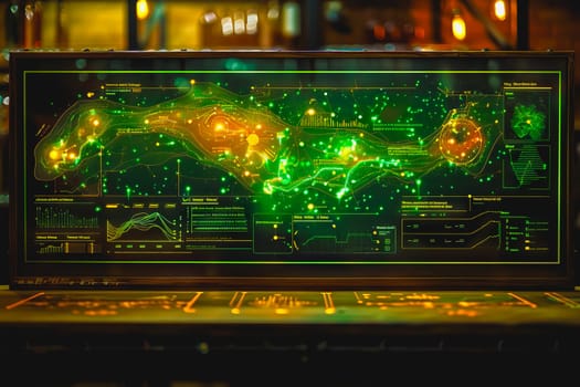 Diagram Scientific information futuristic and Technological Dashboard Map.