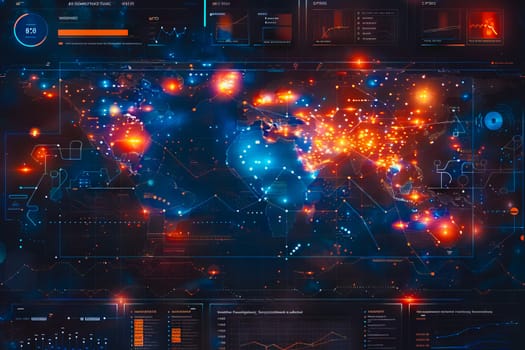 Diagram Scientific information futuristic and Technological Dashboard Map.