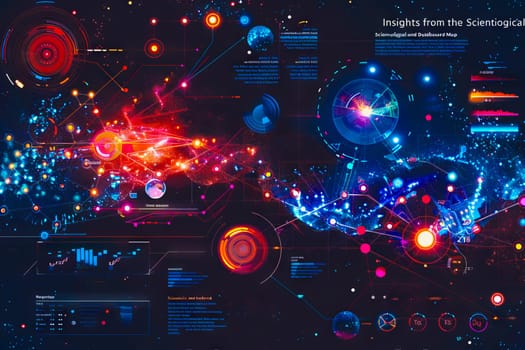 Diagram Scientific information futuristic and Technological Dashboard Map.