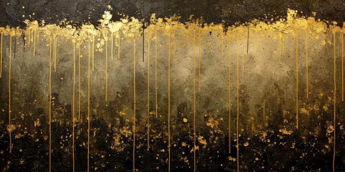 The abstract picture of the gold, grey and black colour that has been painted or splashed on the white blank background wallpaper to form random shape that cannot be describe yet beautiful. AIGX01.