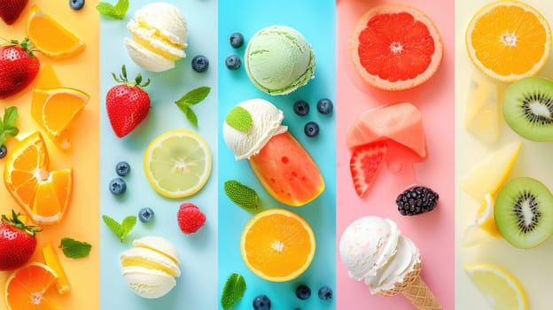 There is a wide variety of fruits and berries displayed on the table, including Rangpur, oranges, and other yellow fruits. These ingredients can be used to create delicious dishes and recipes AIG50