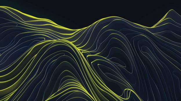 A 3D rendering of a mountain range with contour lines. AIG51A.