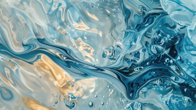 An artistic closeup capturing the moment of electric blue liquid splashing onto a white surface, creating a mesmerizing pattern like wind waves on water AIG50