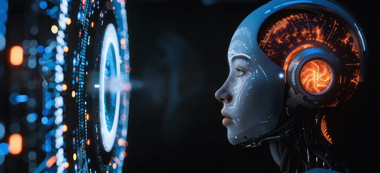Interact with AI artificial intelligence brain processor in concept of AI artificial intelligence engineering, big data and AI machine learning to use generative AI for business support. LLMs
