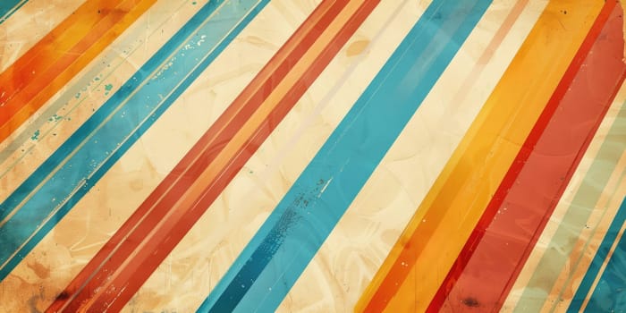A retro background with stripes in blue, orange, and red. AIG51A.