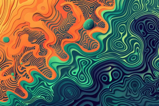 A psychedelic landscape with rolling hills and a stormy sky. AIG51A.