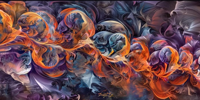Abstract painting with vibrant colors and a sense of movement. AIG51A.