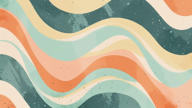 A retro, wavy background with a faded, grungy texture in pastel green, blue, pink, and orange. AIG51A.