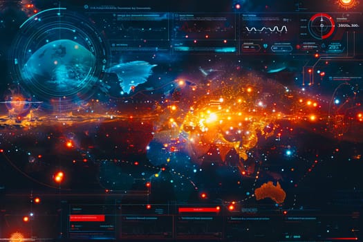 Diagram Scientific information futuristic and Technological Dashboard Map.