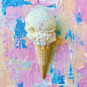 Ice cream colourful summer treat, sweet dessert in summertime, holiday food idea