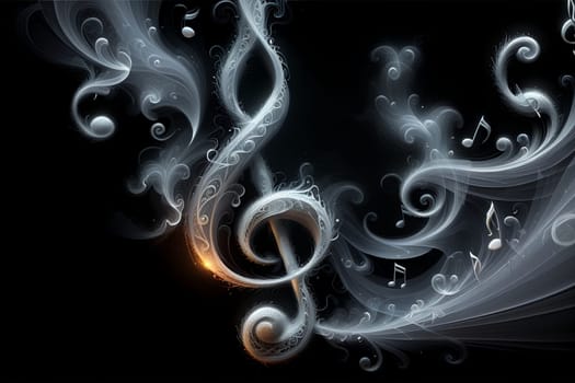 abstract musical background with musical treble clef and notes .