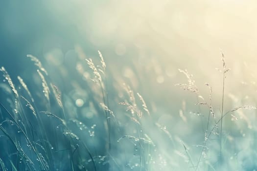 Close-up of grass field with morning dew AIG51A.