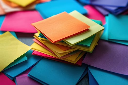 Lots of bright sheets of different colors with a sticky edge for notes and reminders.