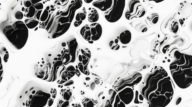 A black and white image of organic forms that resemble cells or bacteria. AIG51A.