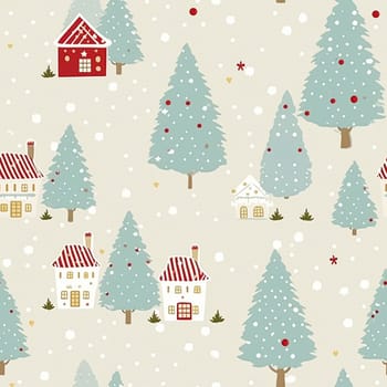 Seamless pattern, tileable Christmas holiday country dots print, English countryside cottage for wallpaper, wrapping paper, scrapbook, fabric and product design inspiration