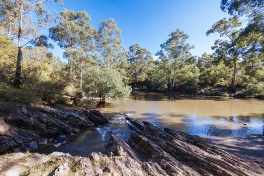 Pound Bend Tunnel in Warrandyte State Park and Pound Bend Reserve on a cool autumn day in Warrandyte, Victoria, Australia.