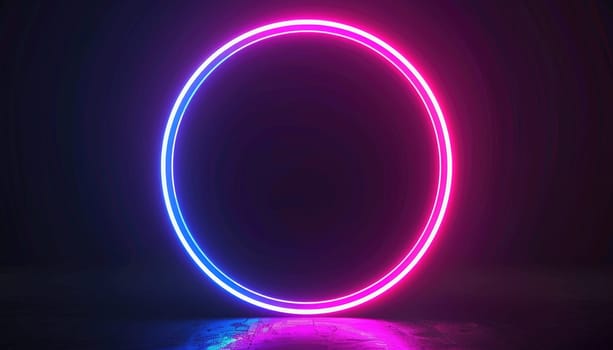 A colorful, glowing circle with a black center by AI generated image.