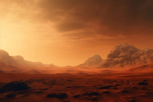 Extraordinary Mars planet beautiful. Galaxy universe. Generate Ai