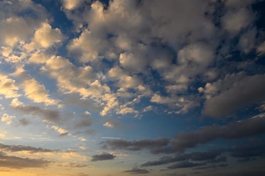 Dramatic Colorful Sunset Sky over Mediterranean Sea.