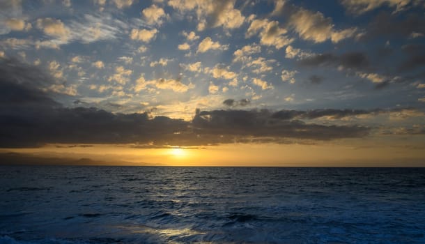 Sunset over an island in the Mediterranean Sea in the spring season 3