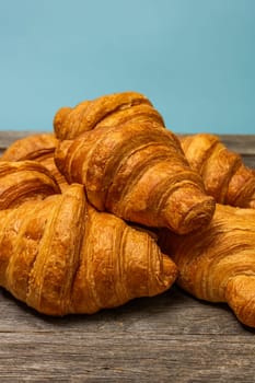 Delicious, fresh croissants. French breakfast concept