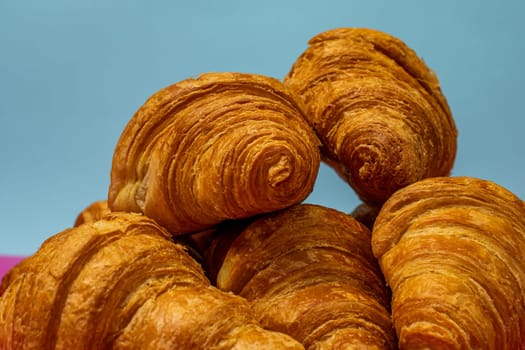 Delicious, fresh croissants. French breakfast concept