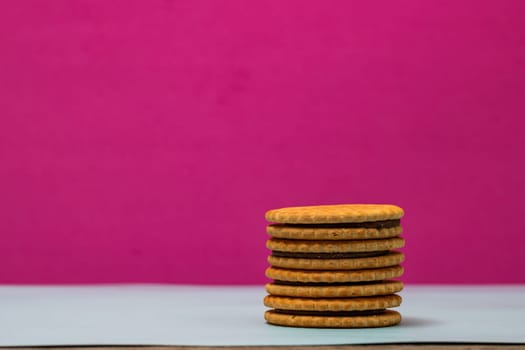 Sandwich biscuits with chocolate filling