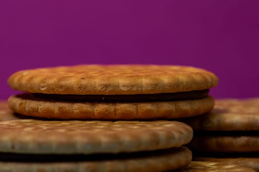 Sandwich biscuits with chocolate filling