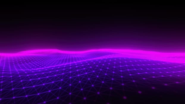 Connection dots with purple lines and dots. Computer generated 3d render