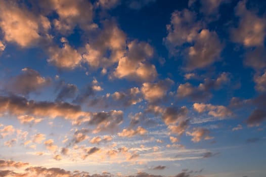 beautiful peach colored clouds over the Mediterranean Sea 1