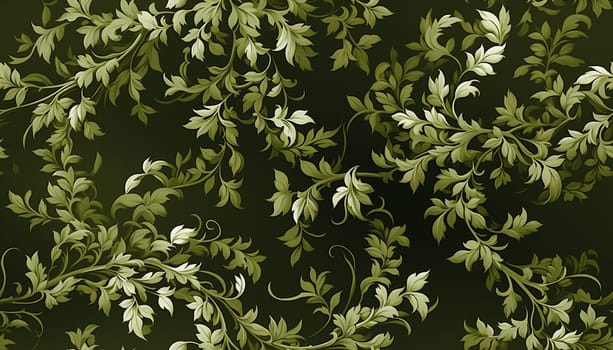 Seamless pattern tile background flowers and floral leaves plants. High quality photo