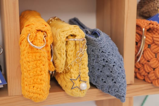 woolen bags in a store.