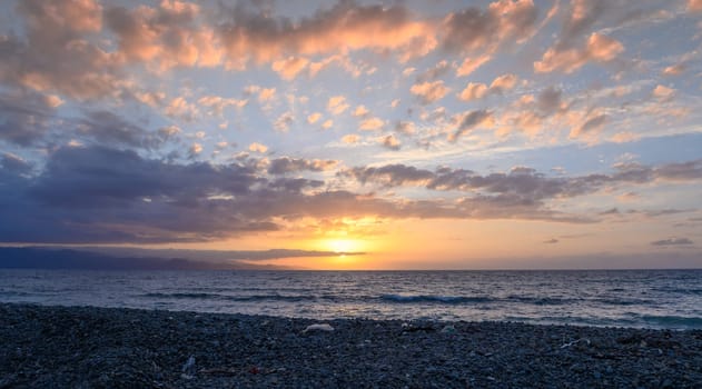 Beautiful pink sunset over sea 2