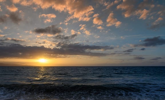 Sunset over the sea in Mediterranean sea. 2