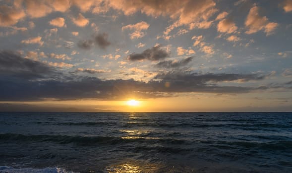 Sunset in Cyprus. The sun sets in the Mediterranean. 3