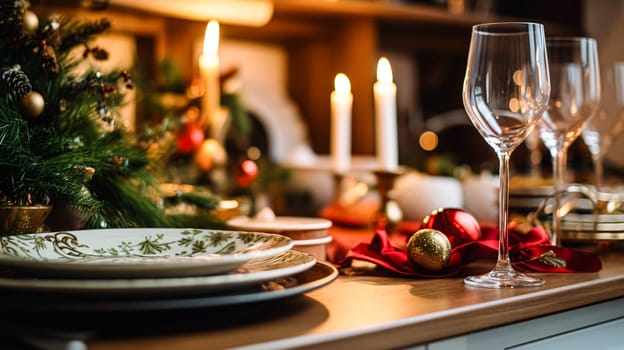 Dishware and crockery set for winter holiday family dinner, Christmas homeware decor for holidays in the English country house, gift set and home styling inspiration