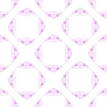 Exotic seamless pattern. Purple dazzling boho chic summer design. Textile ready unusual print, swimwear fabric, wallpaper, wrapping. Summer exotic seamless border.