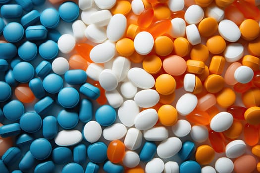 Assorted Pills Closeup Top View