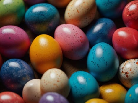 Painted Easter eggs. Close-up. Generative AI