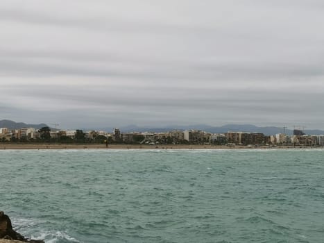 Coast of the Puerto De Sagunto washed by the Mediterranean Sea
