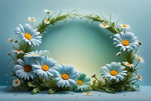 beautiful abstract background with bright flowers. AI generated image.