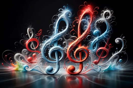 abstract musical background with musical treble clef and notes .