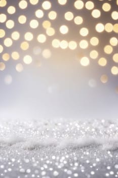 Snowy realistic background with bokeh, winter holiday concept