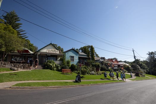 CENTRAL TILBA, AUSTRALIA - MARCH 30 2024: Central Tilba on Bate St in its idyllic setting near Narooma in New South Wales, Australia