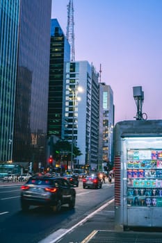 Nighttime at Paulista Avenue, So Paulo, Brazil. May 6 2024.