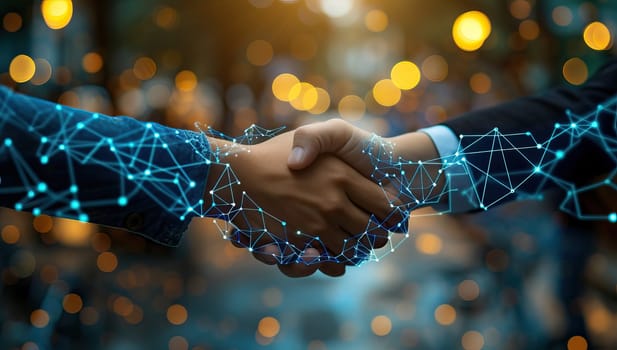 Business people shaking hands, close up. Partnership and cooperation concept.
