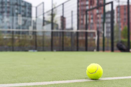 a picture of a tennis ball on the court. High quality photo